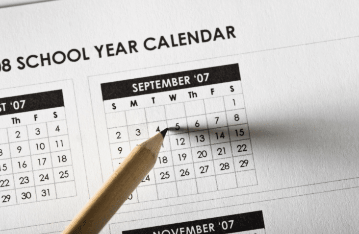 Example of a school calendar