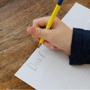 Child writing letter