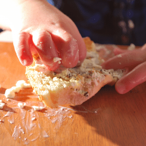 Child playing with food