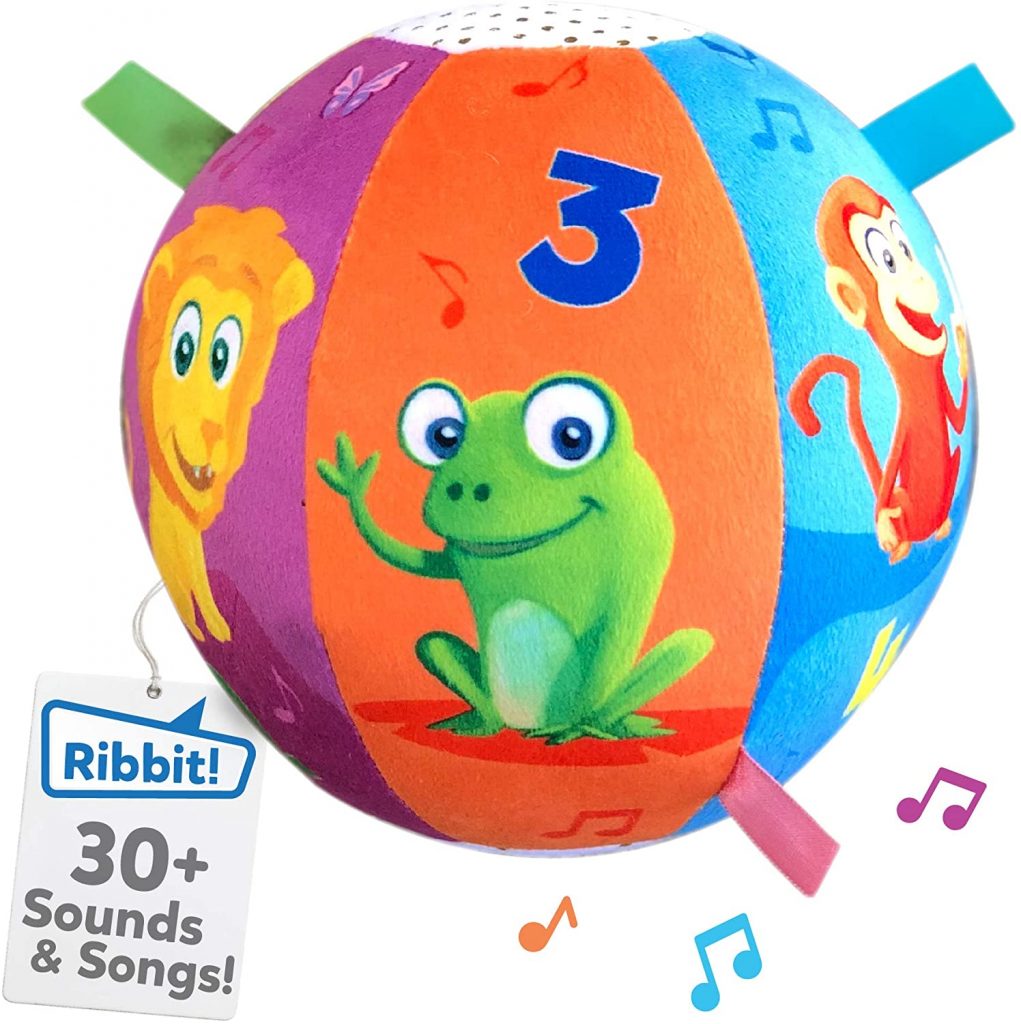 Picture of interactive ball for infants that plays music.