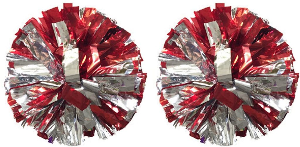 Red and Silver Poms