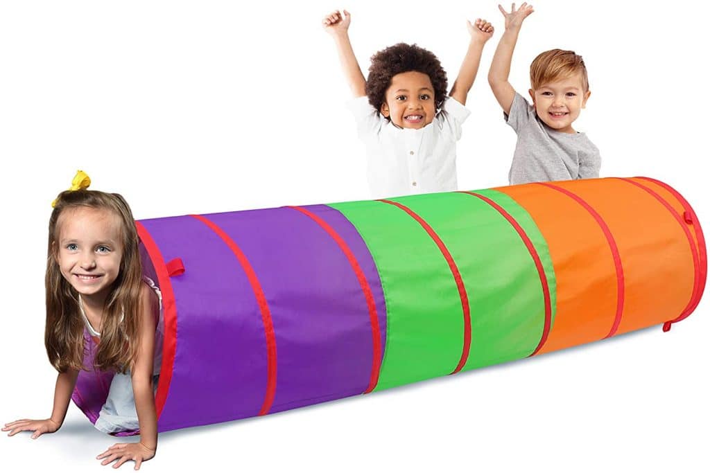 Picture of kids in a pop out tunnel