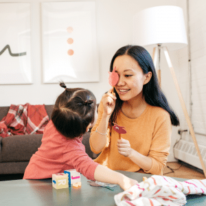 Mother playing with child