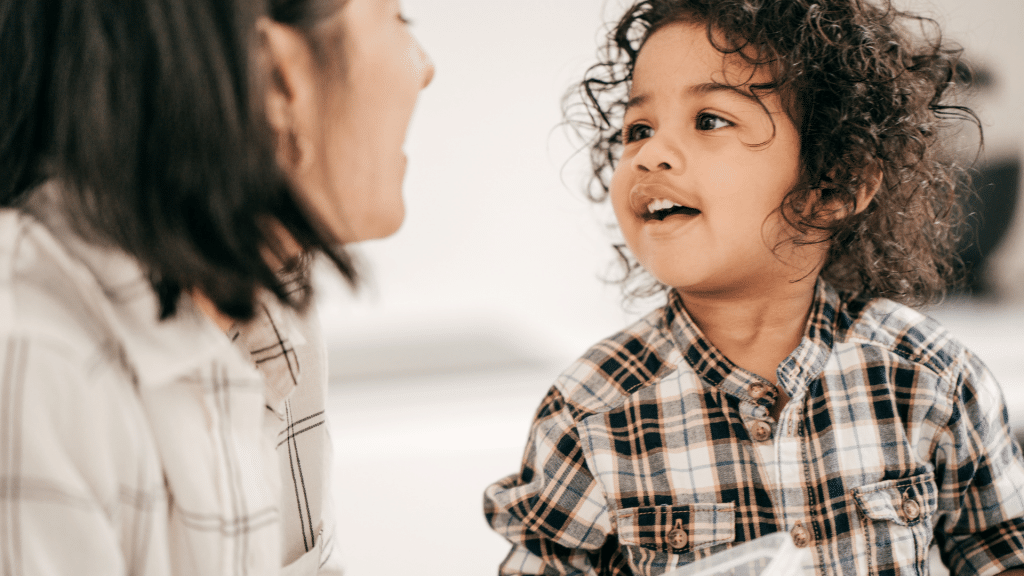 child with speech therapist