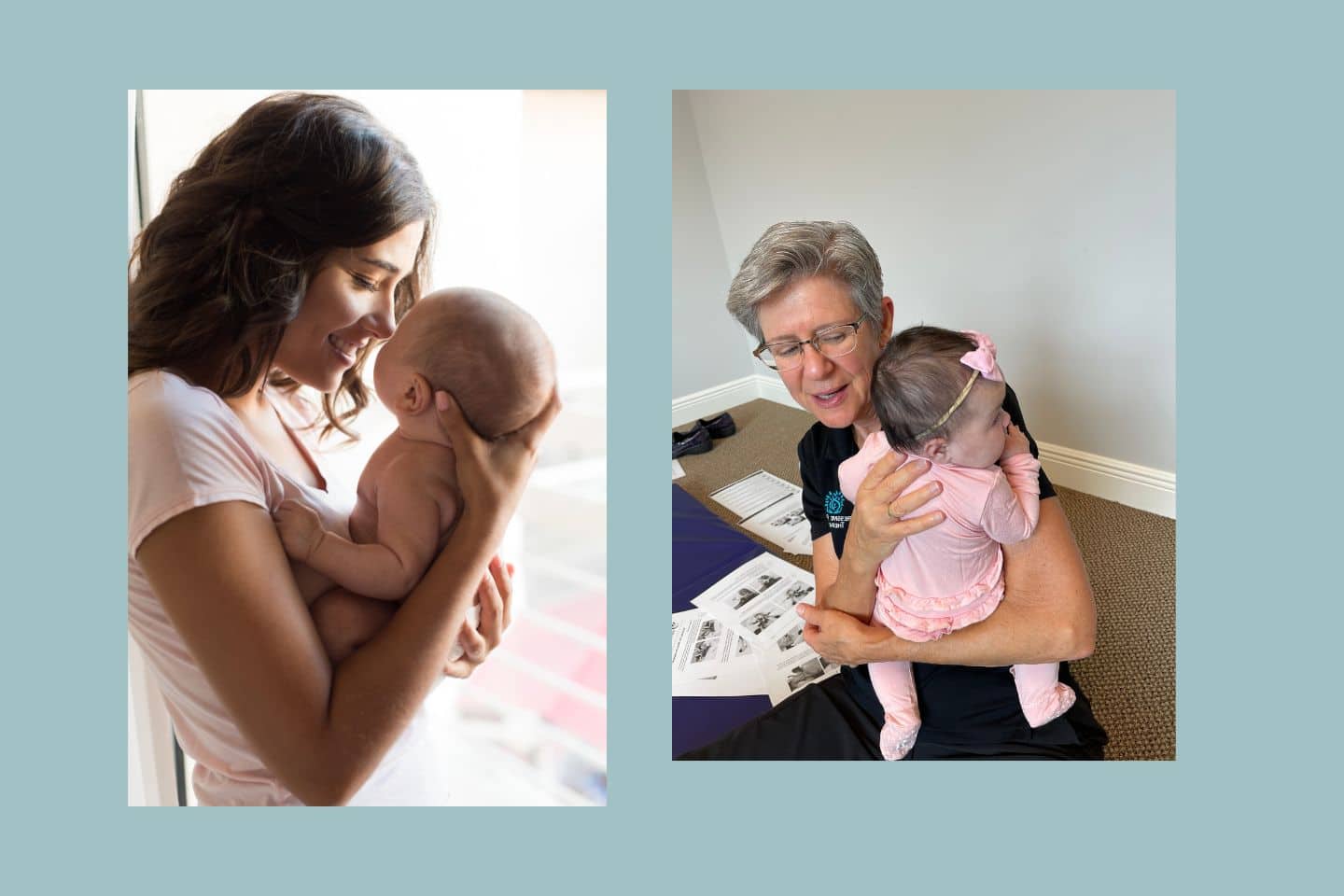 Pediatric Physical Therapy Torticollis Newborn Chest to Chest Snuggle Technique